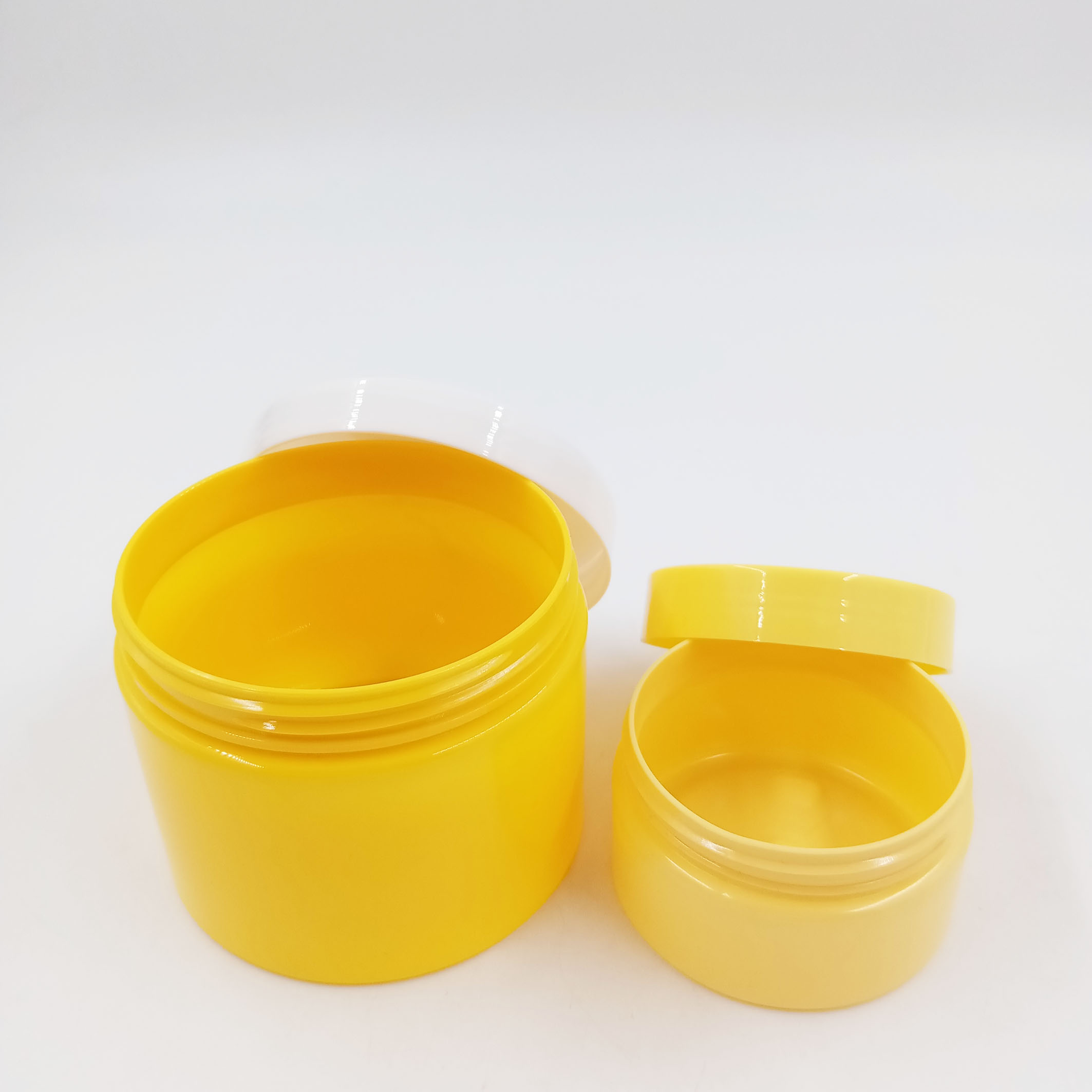 Yellow Color Plastic Cream Jars