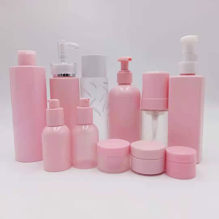 Pink Bottle Tube and Jar